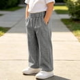 thumbnail image 5 of Ltctricy Toddler Baby Girls Boys Sweatpants Cute Wide Leg Pants Soft Comfy Pull On Pants Fall Sweat Pants(Dark Gray,3-4 Years), 5 of 6