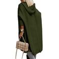 thumbnail image 3 of Langwyqu Solid Color Autumn Winter Open Front Casual Loose Hooded Cardigan Hooded Outerwear, 3 of 5