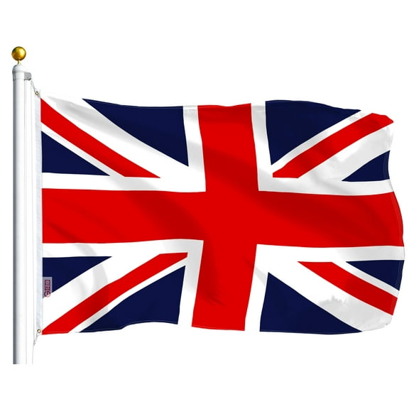 G128 - United Kingdom UK Flag British Union Jack Flag Great Britain Flag British National Flag 3x5ft Printed Quality Polyester with Brass Grommets Double Stitched