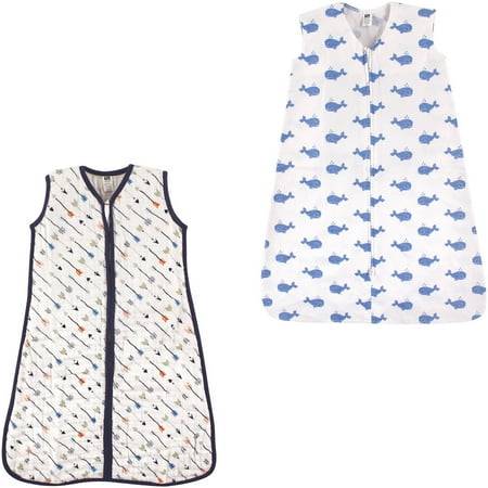 Grobag Baby Sleeping Bag Hudson Baby Boys' Wearable Muslin and Jersey Cotton Sleeping Bag, 2-Pack, Choose Your Color and Size ()