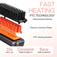 thumbnail image 4 of Hair Straightener Brush, Anti-Scald Ceramic Straightening Brush with 4 Temp & 35s Fast Heating, Anti-Tangle Hot Comb for Woman, Negatice Ion, Black, 4 of 10