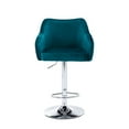 thumbnail image 3 of Luccalily Velvet Bar Stools Set of 2,Swivel Adjustable Bar Stools with Back and Footrest,Modern Design and Silver Base for Kitchen,Bistro Pub, Dining Room Counter, 3 of 7