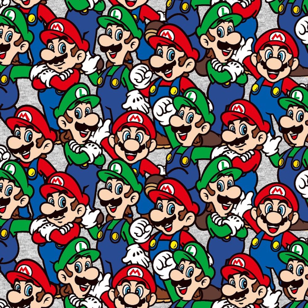 Springs Creative Super Mario Luigi & Mario Packed 100 Cotton Fabric by