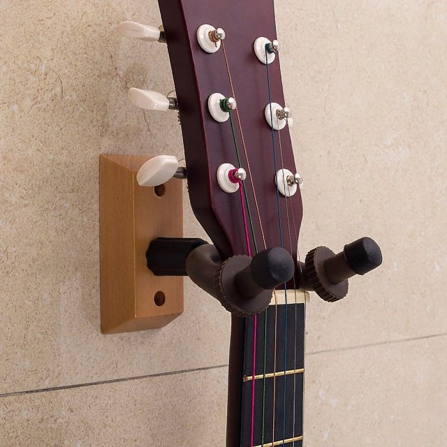 1 soporte de pared para guitarra con ganchos universales para brazos acolchados para guitarras acústicas, eléctricas, bajos, ukelele, mandolina y banjo - Plasti