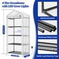 thumbnail image 4 of TOMNK 4 Tier LED Grow Light Greenhouse with Adjustable Height, 3 Color Spectrum, 27.2"W x 12.4"D x 62"H for Indoor Outdoor Plants, 4 of 8