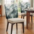 thumbnail image 4 of Green Forest Mountain Chair Covers Set of 6 Retro Watercolor Gradual Foggy Pine Tree Chair Back Covers Stretch Removable Washable Slipcovers Protector for Dining Room Kitchen Party Decor, 4 of 9