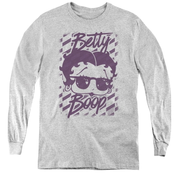 Betty Boop Summer Shades Youth Long Sleeve T-Shirt Tee Athletic Heather