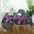 thumbnail image 6 of SKYSONIC Mardi Gras Tablecloth Waterproof Washable Polyester Square Table Cover Durable Tablecloth for Kitchen Dining Table Party Decor (54 X 54 Inch), 6 of 7