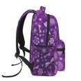 thumbnail image 3 of Zufioo Purple Snowflakes Print Casual Student Backpack, Adjustable Shoulder Straps Multi-Function Multi-Pocket Sports Bag Travel Backpack, Unisex-One Size, 3 of 5
