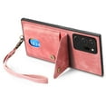 thumbnail image 7 of Nalacover for Samsung Note 20 Ultra, Slim Case Wallet with Credit Card Holder, Back Flip Premium Leather Magnetic Clasp Kickstand Wirst Hand Strap Shockproof Cover for Galaxy Note 20 Ultra, Pink, 7 of 7
