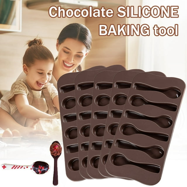 Agiferg Spoon Shape Sphere Silicone Mold Baking Mold for Making Chocolate Cake Jelly