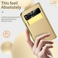 thumbnail image 5 of Dteck for Google Pixel Fold Case with Hinge Protection, Shockproof Plating PU Leather Built in Screen Protector Wireless Charging Foldable Kickstand Phone Cover 5G 2023, Gold, 5 of 8
