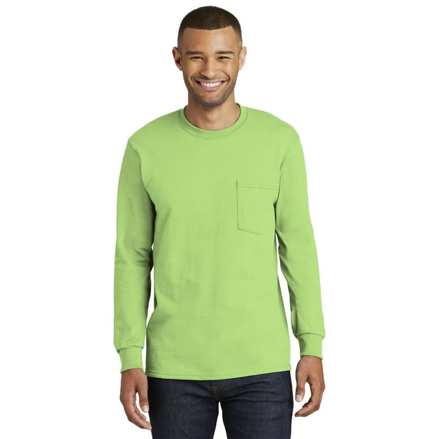 Camiseta de manga larga con bolsillo Essential de Port & Company? Tall. PC61LSPT Puerto & Compa??a PC61LSPT