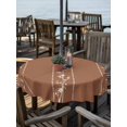 thumbnail image 2 of Outdoor Tablecloth with Umbrella Hole for Patio/Picnic/Party/Camping, Brown Flowers Branch Waterproof Table Cloth Round Cover Washable, Spring Summer Farmhouse Botanical (Dia 54"), 2 of 8