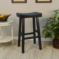 thumbnail image 3 of Contemporary Home Living 30" Black Counter Stool with Saddle Seat, 3 of 3