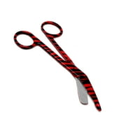 Red & Black Full Zebra Pattern Color Lister Bandage Scissors 4.5" (11.4cm), Stainless Steel