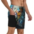 thumbnail image 3 of Goofa Whimsical Goat Artist Printed Men's Swim Trunks Board Shorts Quick Dry Mens Swimming Trunks with Compression Liner,Breathable Fit Hawaii Beach Shorts-, 3 of 9