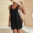 thumbnail image 6 of IROINNID One Piece Jumpsuit for Women Shorts Sleeveless Summer Comfortable Suspender Shorts Solid Color Pocket Jumpsuit Shorts,Black, 6 of 6