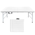 thumbnail image 1 of Table Pliante Blanche de 4 Pi - Table de Pique-Nique Extérieure Portable, 1 of 8
