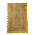 thumbnail image 5 of Kh Handloom Handmade Braided Natural Pure Jute Area Rug Yellow Boundry ,Floor Scalloped Rug, Village ART, 5 of 5