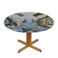 thumbnail image 3 of Orinice Sea Horses Round Table Cover Stain Resistant Washable Indoor Outdoor Tablecloth Kitchen Dining Wedding Parties Waterproof Fabric 100% Polyester 38-42, 3 of 8