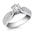 thumbnail image 1 of 14k White Gold Cathedral Double Row Pave Diamond Engmt Ring Size 5, 1 of 2