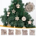 thumbnail image 5 of 12PC Christmas Farmhouse Rustic Ornaments Set for Christmas Tree Decorations Hanging Reindeer Wood Tree Ornaments Round Wooden Christmas Tree Decorations Gift Tags, 5 of 5