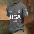 thumbnail image 5 of 250th Anniversary USA Shirt Crewneck Short Sleeve Commemorative Tee Casual Independence Day Mens Graphic T-shirts Dark Gray XL, 5 of 6