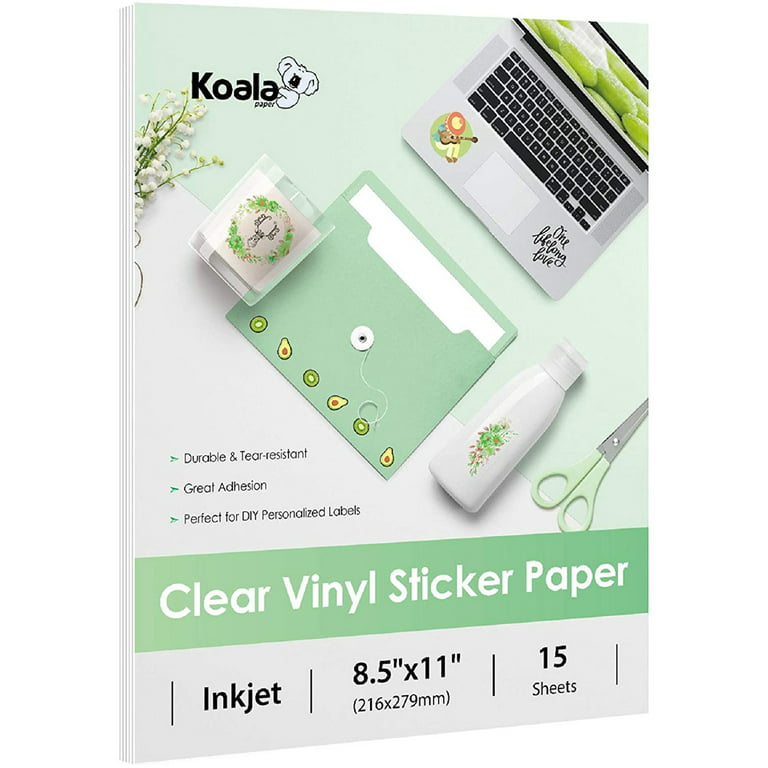 Koala Sublimation Sticker Paper 25 Sheets 8.5x11 Waterproof Matte Clear  Outdoors