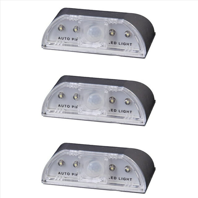 3X 4 LED Auto PIR Puerta Inalambrica Infrarroja Keyhole Sensor de Movimiento de la Lampara de Luz