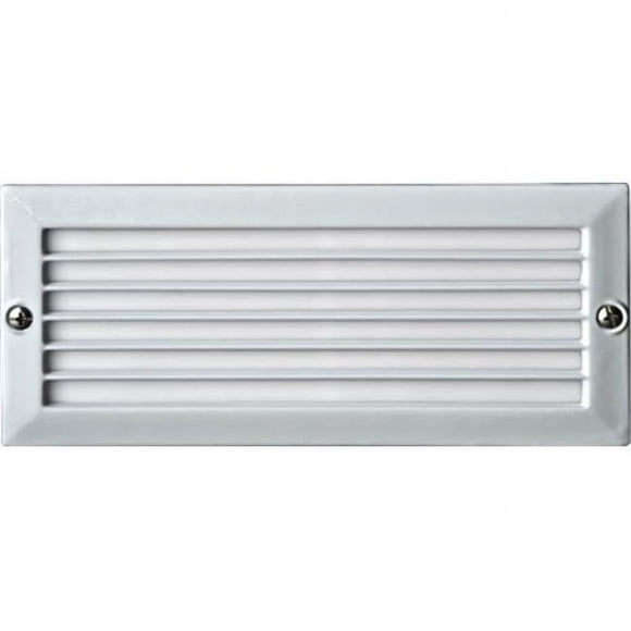 Dabmar Lighting LV601-W Cast Aluminum Recessed Louvered Brick, Step & Wall Light, White - 4 x 9.13 x 3.25 in.