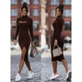 thumbnail image 1 of Vestido Midi acanalado de punto con cuello alto y manga larga para mujer, traje Sexy ajustado, elegante e informal, 1 of 7