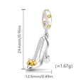 thumbnail image 3 of 925 Sterling Silver Two Tone High Heel Dangle Charm For Bracelet Charms Bangle Pendant Jewelry, 3 of 5