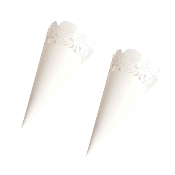LABSERRON Flower Bouquet Wrapping Cones White 50Pcs 5.5 x 5.5 x 0.1In