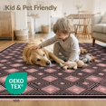 thumbnail image 4 of ODIKA Pink Geometric Contemporary Crosshatch Network Bold Framework for Dining Room, Under Table, Home Office, Non-Slip Chair-Friendly, 4 of 7