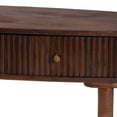 thumbnail image 6 of Baxton Studio Linore Fluted Wood Console Table 2-Drawer Oval Accent Table, 6 of 10