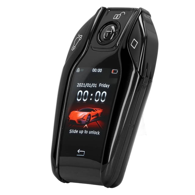Car Smart Key, Door Locking LCD Touch Screen Remote Key Anti Lost Window Lifting For All Start Stop Engine Button Models ANGGREK Negro