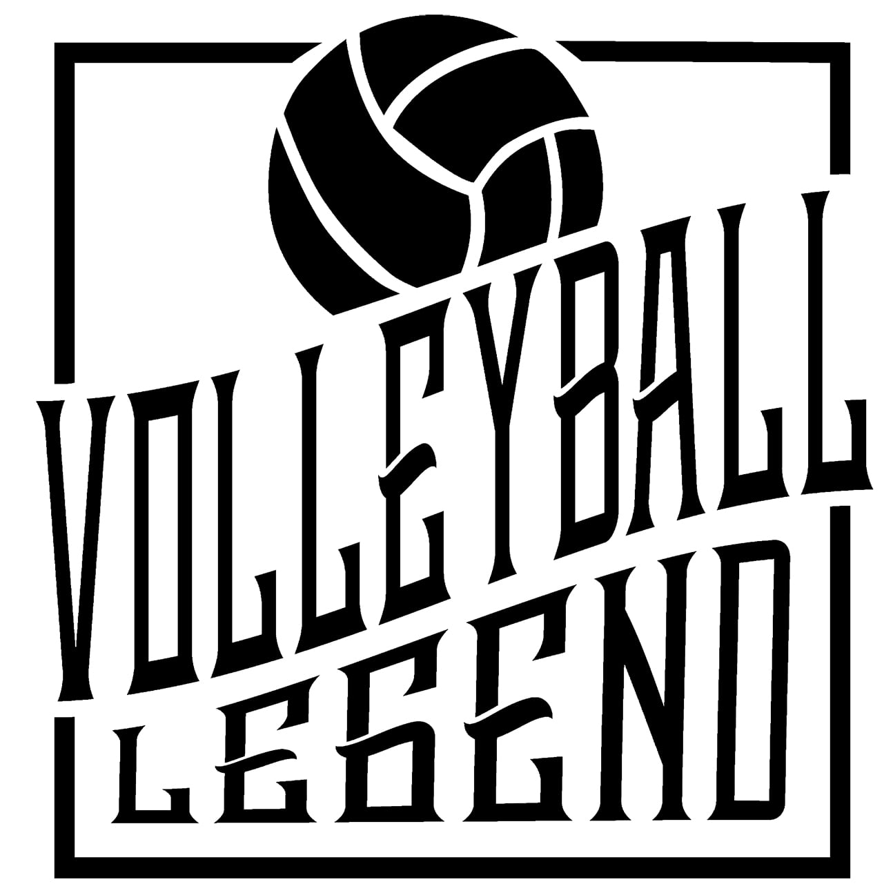 Volleyball Legend Fancy Square Funny Sports Wall Decals for Walls Peel