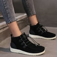 thumbnail image 3 of Espadrilles Sport pour Femmes à Lacets, Bout Rond, Rétro en Flocage, Couleur Unie, Décontractées, 3 of 6