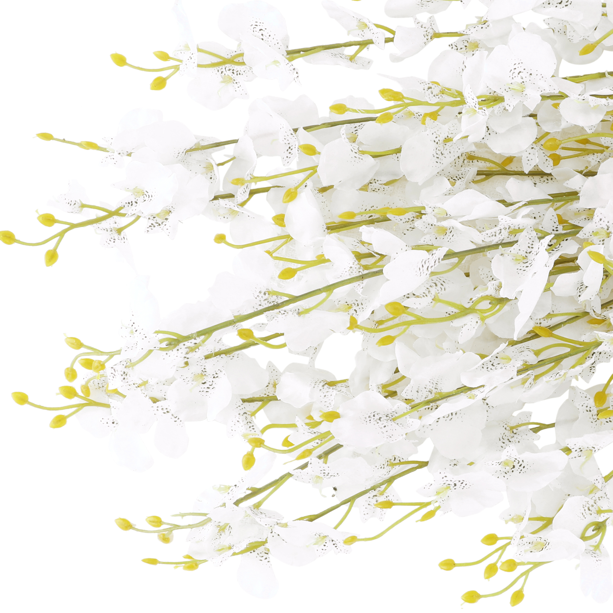 Unique Bargains 10 Pcs Artificial Orchids Flowers Fake Dancing Lady Orchid White
