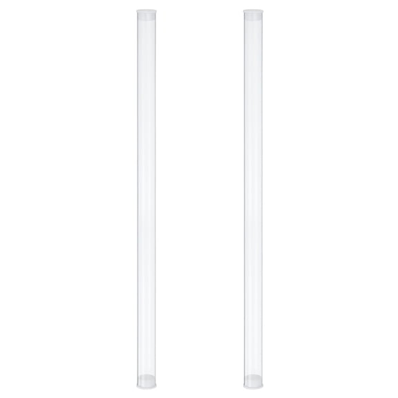 Uxcell Clear Rigid Tube Plastic Tubing with End Caps, 320mm Length, 15mmx16mm