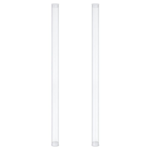 Tubo Rígido Transparente de Plástico Uxcell con Tapas, Longitud de 320mm, 15mmx16mm