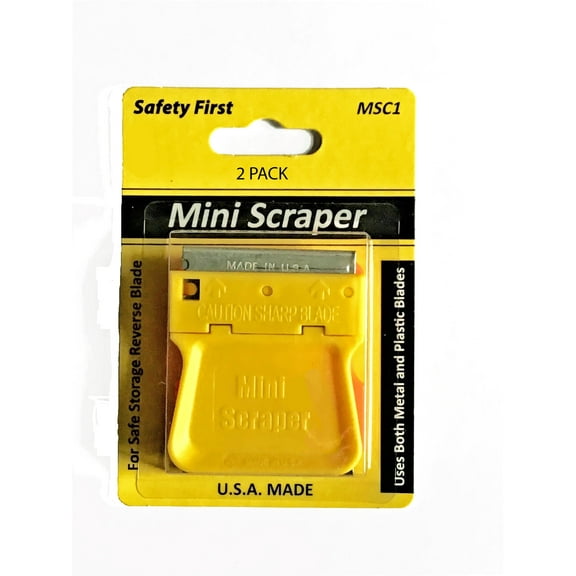 Miniscraper Multipurpose Metal & Plastic  Scraper with Metal Blade, Multicolor, 2 Count, 2 Pack