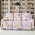 thumbnail image 2 of Xoenoiee Colorful Daisy Heart Print Recliner Covers for 3 Seater Reclining Stretch Sofa Slipcover Soft Washable Furniture Protector for Dogs and Pets, 2 of 7