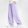thumbnail image 5 of Miluxas Boys Baggy Sweatpants Wide Leg Casual Sweat Pants with Pockets Elastic Waist Loose Fit Pants Purple 15-16 Years, 5 of 9
