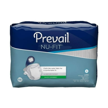 First Quality Adult Brief MCK12323100 - Adult Incontinent Brief Prevail Nu-Fit Tab Closure Large Disposable Moderate Absorbency, 72 Count, Manufacturer: First Quality By First Quality,USA ()
