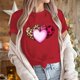 thumbnail image 5 of RKSTN Valentine Gifts Women's Valentine's Day T Shirts Oversized Crewneck Valentines Graphic Print Short Sleeve Shirt Womens Casual Solid Round Neck Plus Size Loose Fits Tee Top Summer Clothes, 5 of 8
