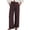 Brown, variant on Womens Linen Cotton Pants Wide Leg Palazzo Pants Summer Spring Casual Work High Elastic Waisted Pants Trouser with Pockets
