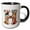 Black/White, variant on 3drose, Boho Floral Monogram Initial H, 11oz Two-tone Red Mug