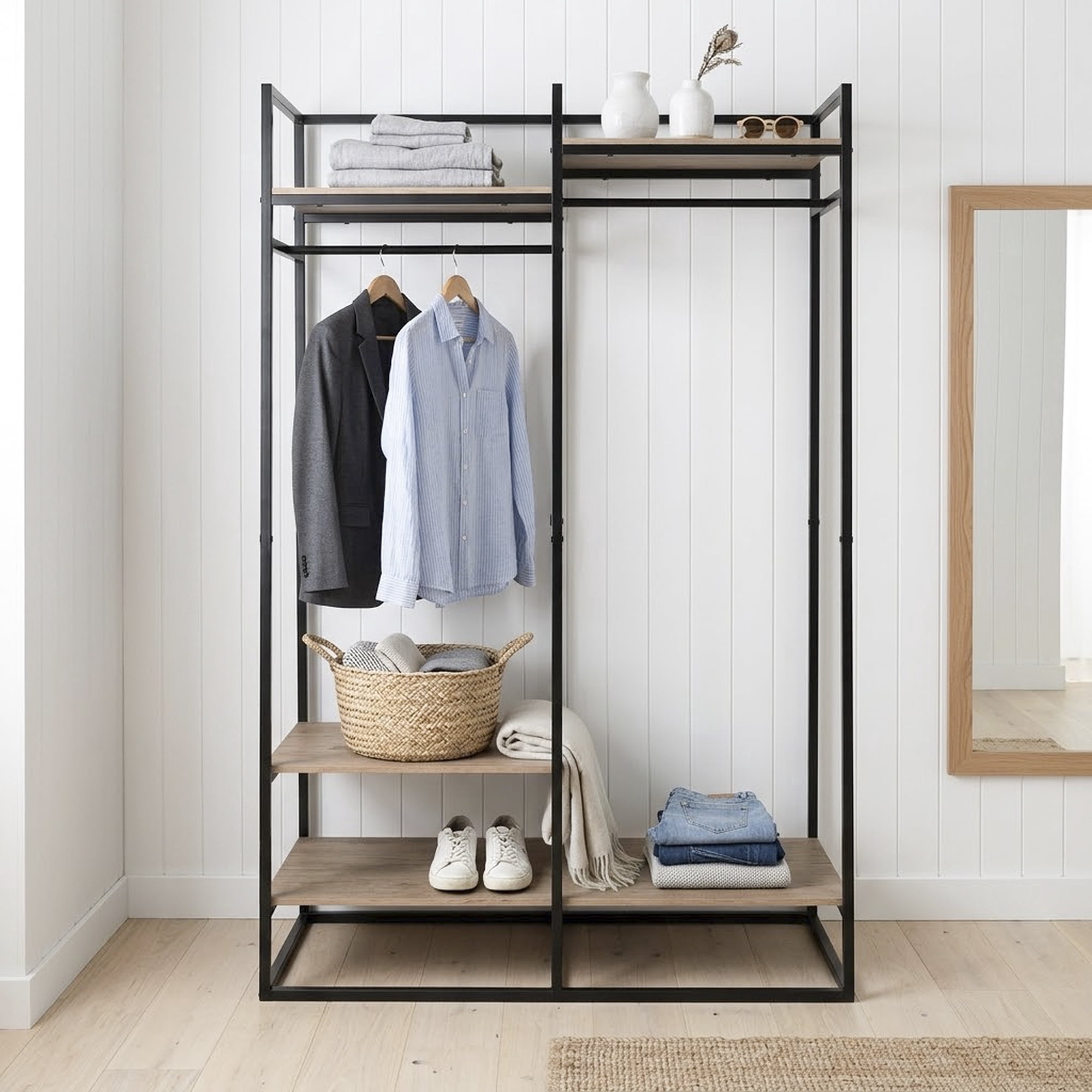 Better Homes & Gardens Jace Freestanding Clothes Rack with 2 Rods